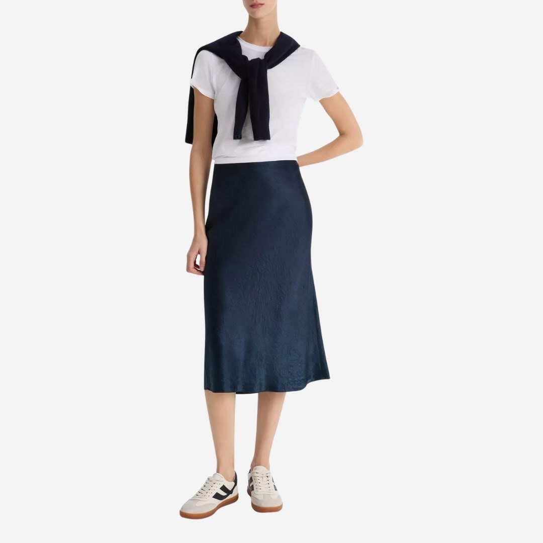 Satin Slip Skirt - Coastal