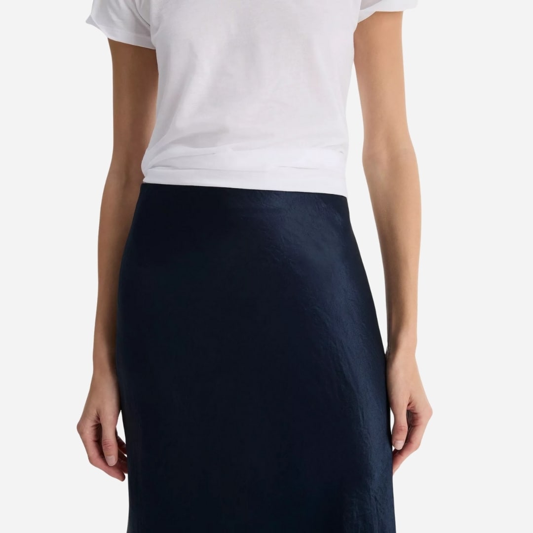 Satin Slip Skirt - Coastal