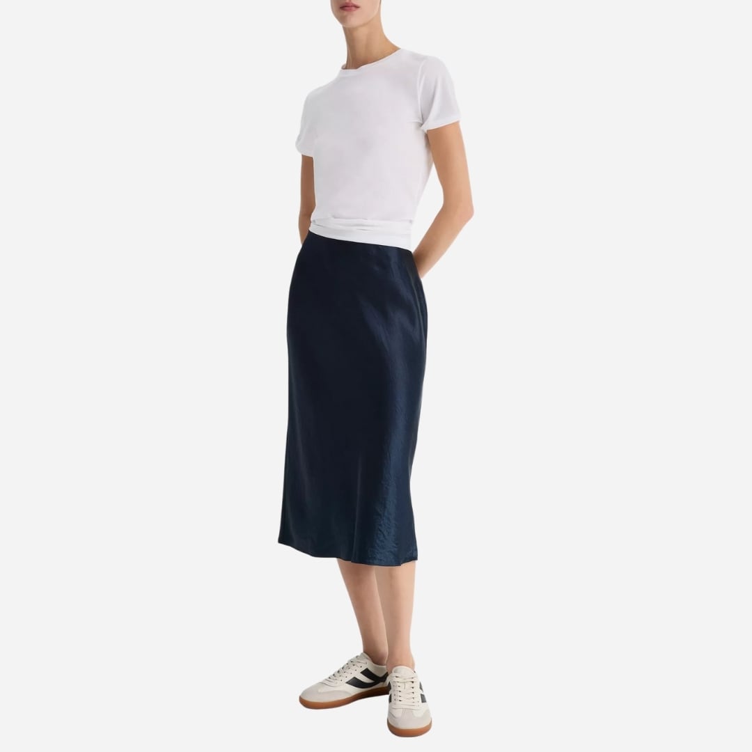 Satin Slip Skirt - Coastal