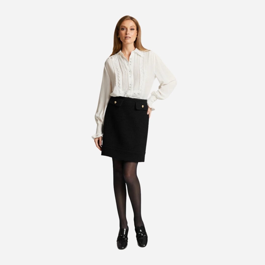 Liza Bouclé Skirt - Black