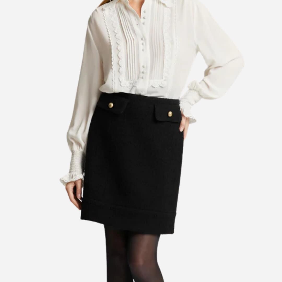 Liza Bouclé Skirt - Black