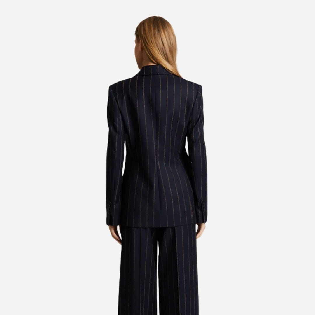 Brette Wool Blazer - Pinstripe Navy