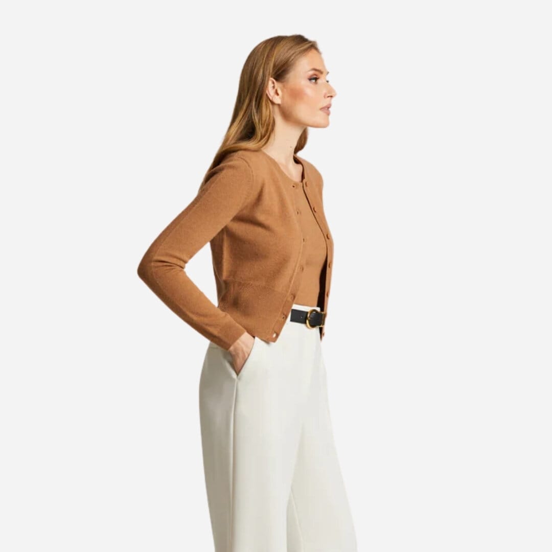 Ellean Merino-Cashmere Cardigan - Camel