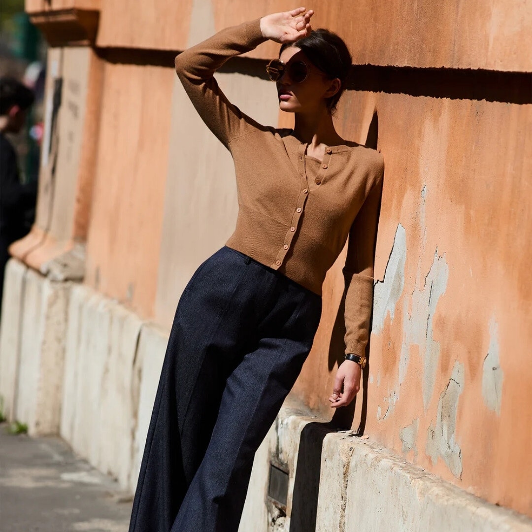 Ellean Merino-Cashmere Cardigan - Camel