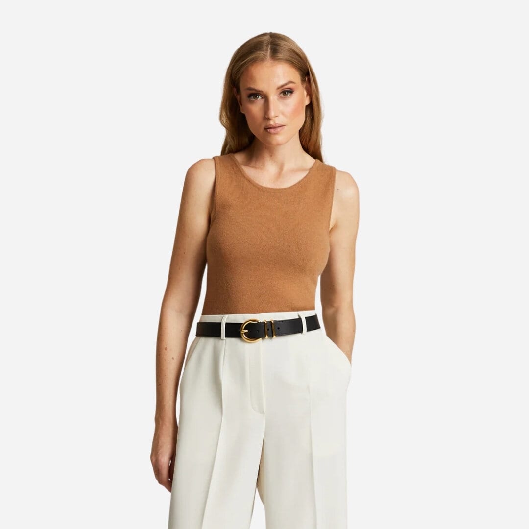 Sylva Merino-Cashmere Top - Camel