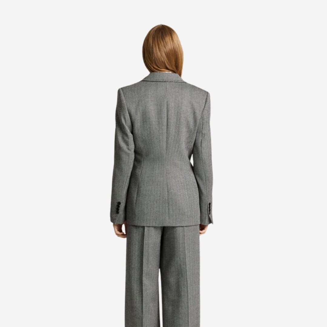 Traci Wool Blazer - Grey Herringbone