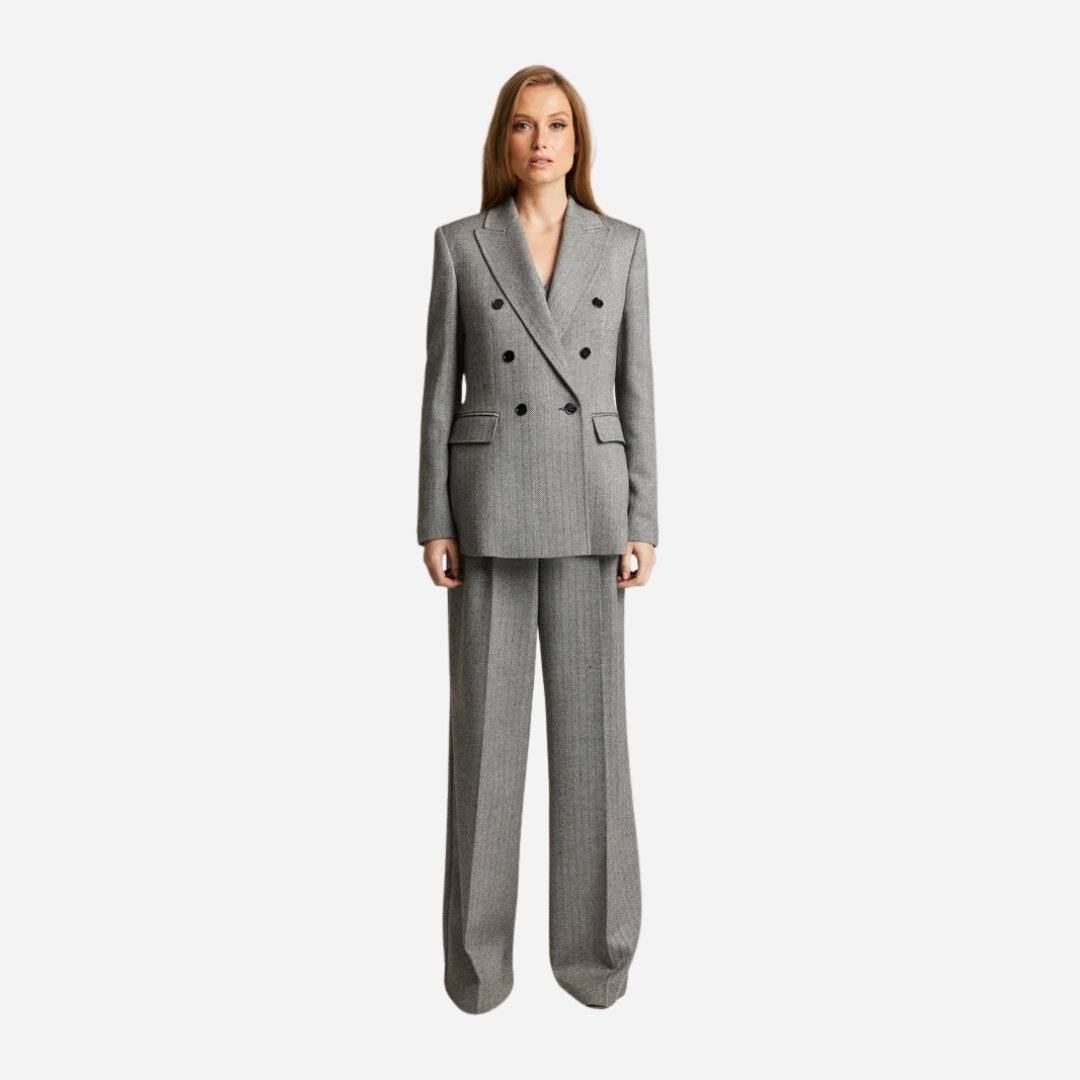 Traci Wool Blazer - Grey Herringbone