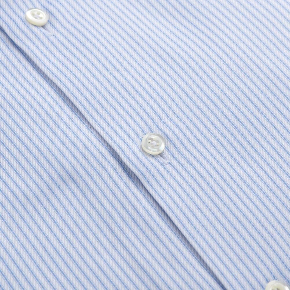 Regular Striped Twill Shirt - Light Blue Stripes