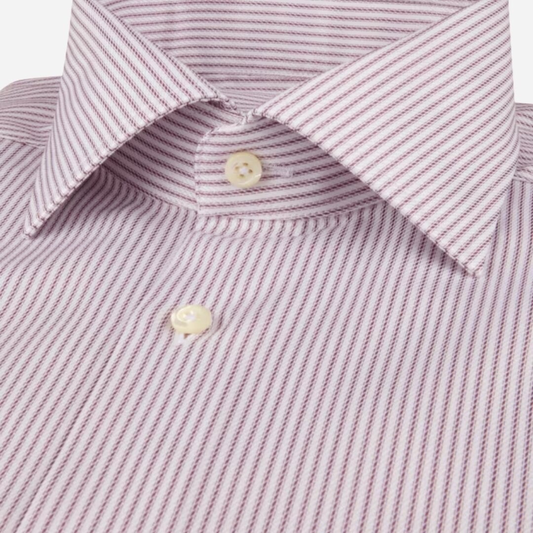 Regular Striped Twill Shirt - Red Stripes