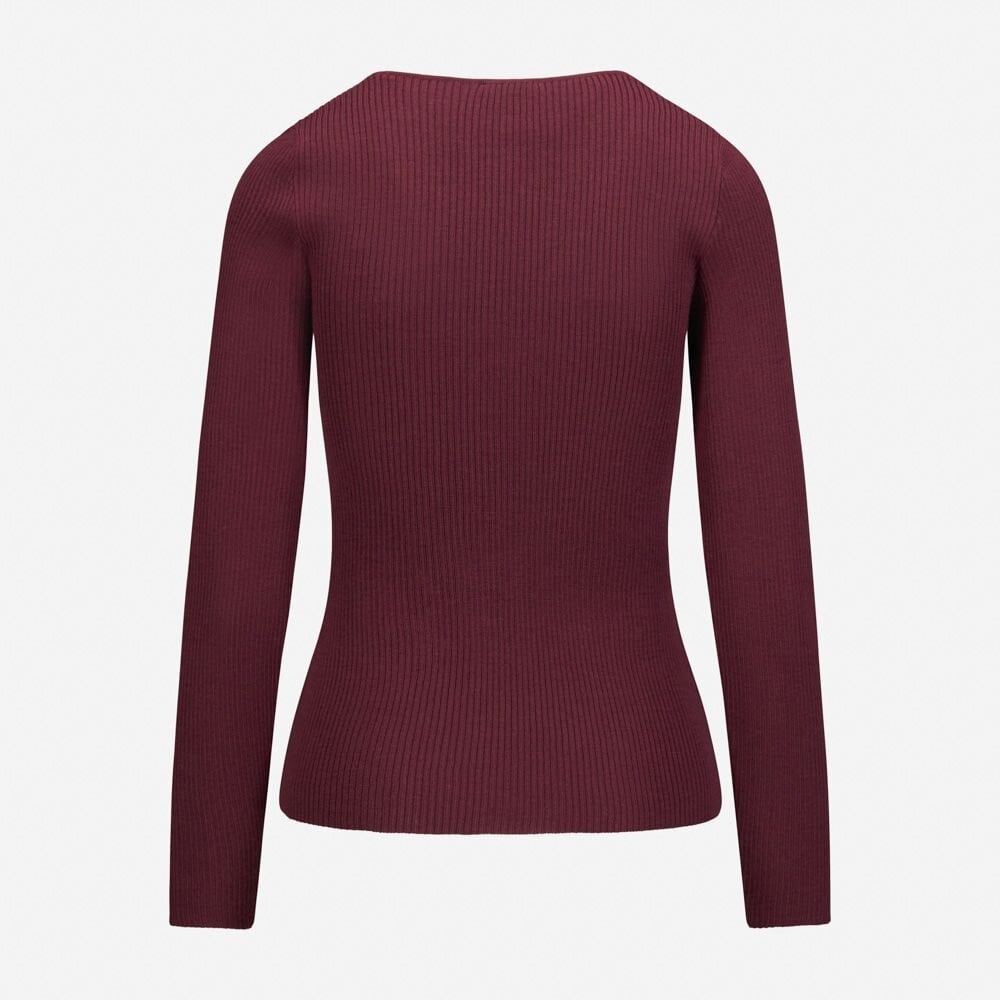 Karolina V-Neck Knit - Dark Red