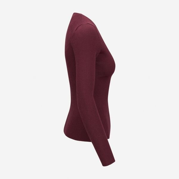 Karolina V-Neck Knit - Dark Red