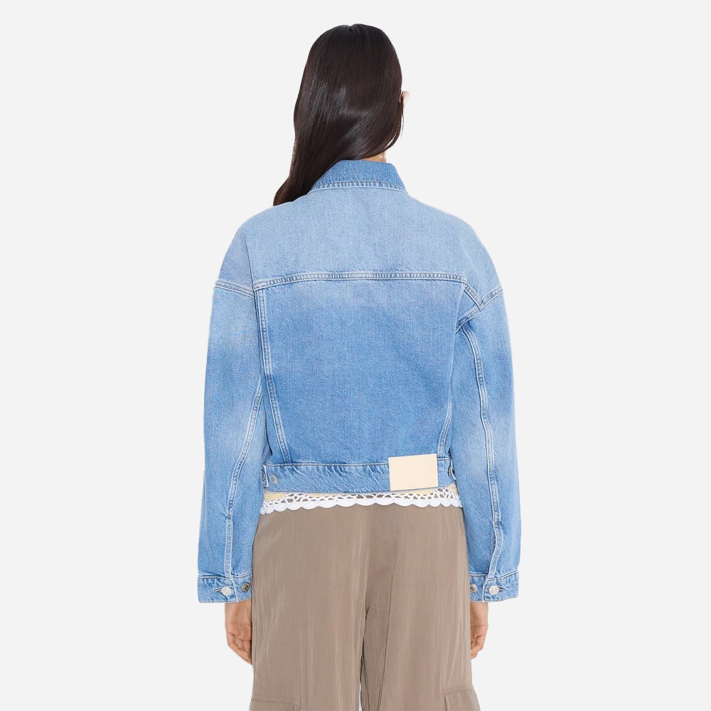 Cropped Denim Jacket - Blue