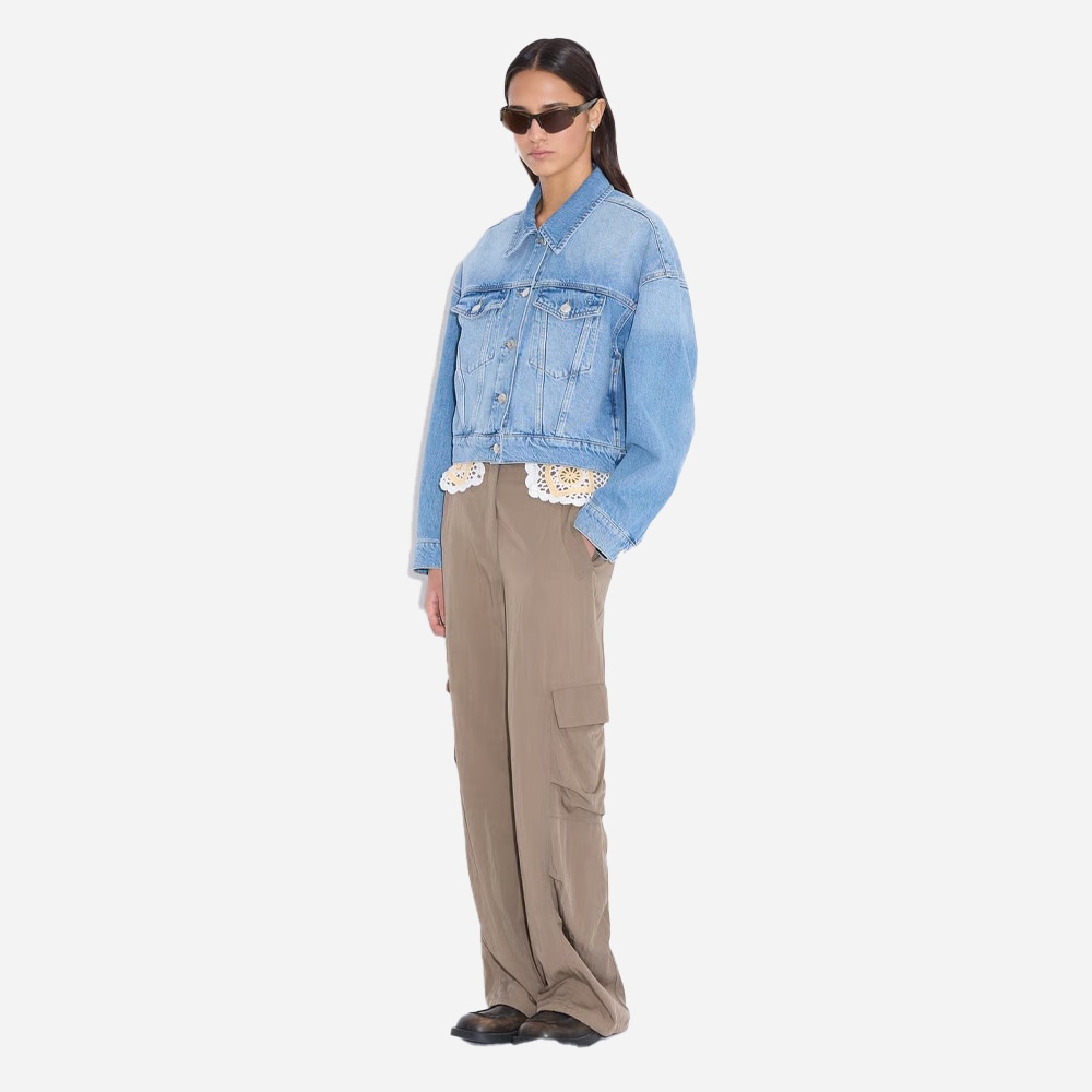 Cropped Denim Jacket - Blue