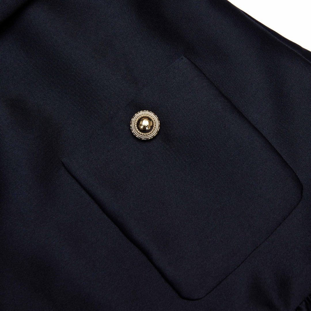 Taffeta Mini Dress - Navy