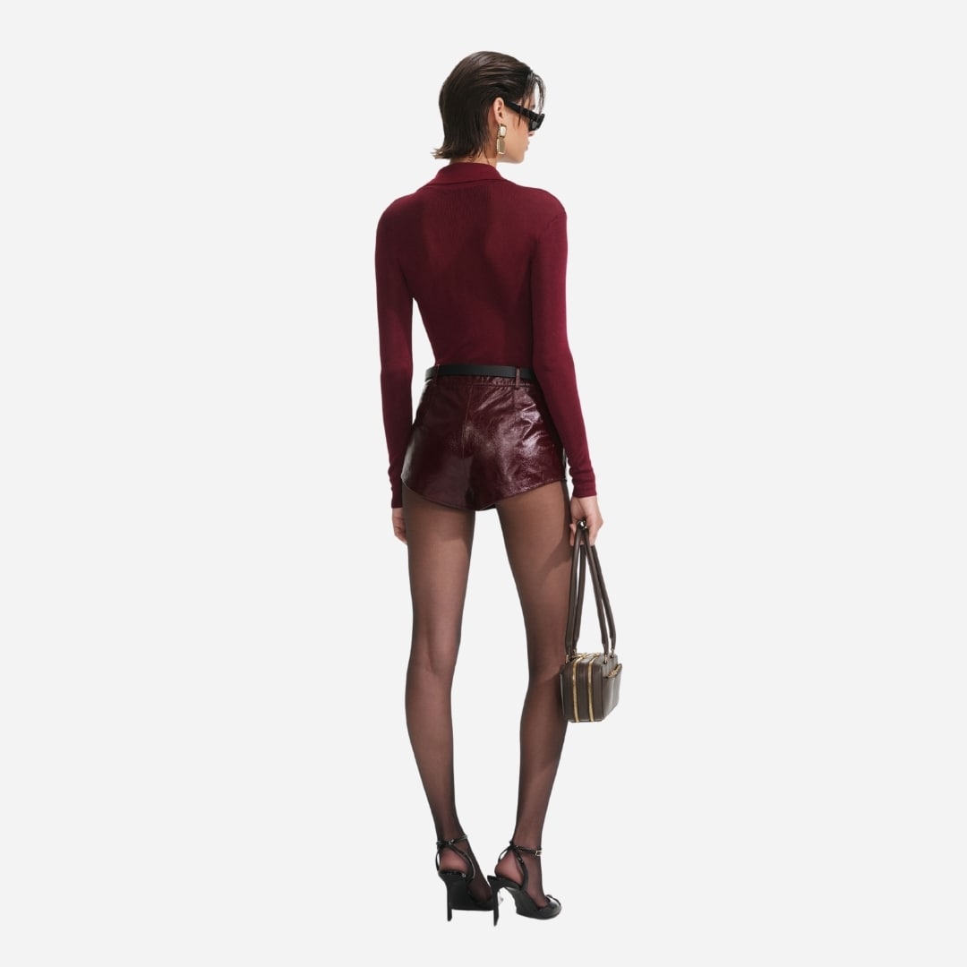 Viscose Knit Bodysuit - Burgundgy