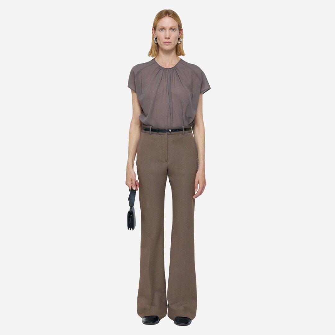 Tafira Gabardine Stretch Trousers - Mushroom