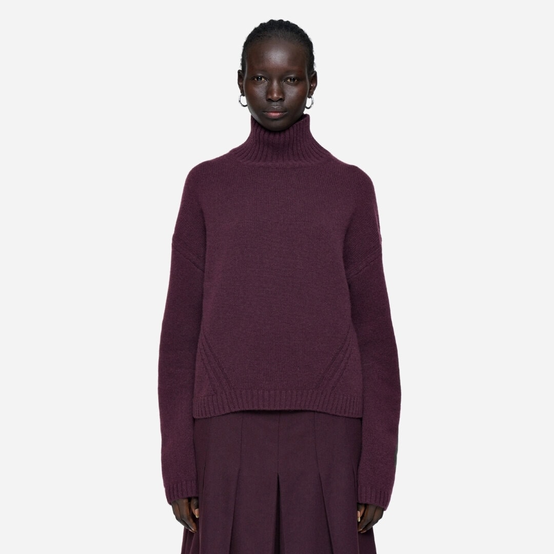 Luxe Cashmere High Neck Jumper - Maraschino