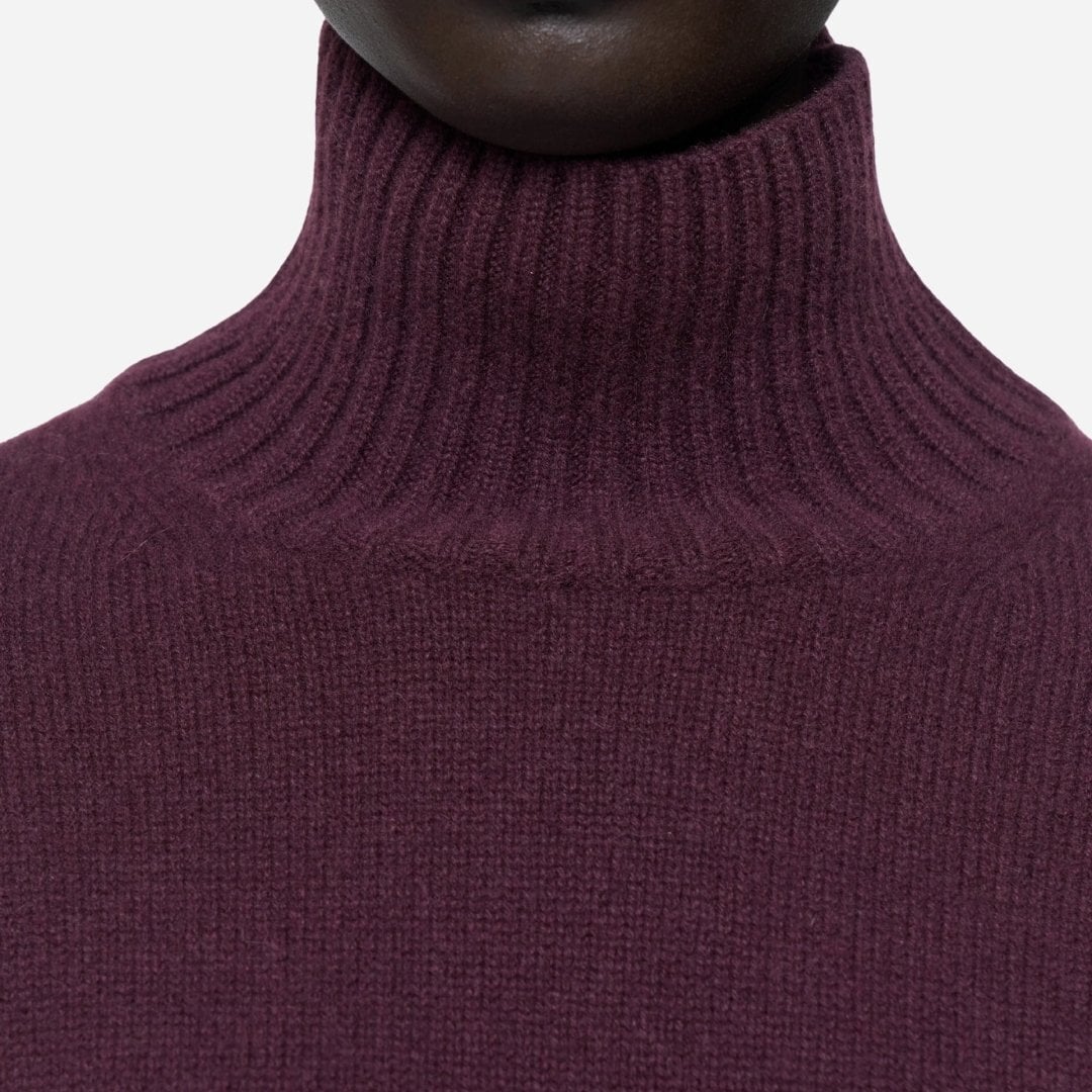 Luxe Cashmere High Neck Jumper - Maraschino