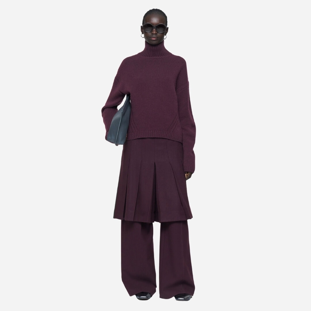 Luxe Cashmere High Neck Jumper - Maraschino