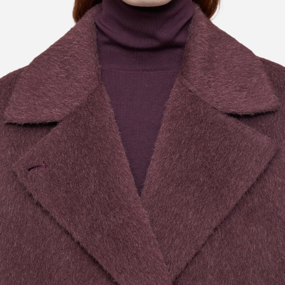 Yves Brushed Double Face Alpaca Coat - Maraschino