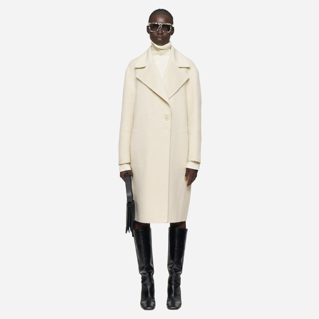 Yves Brushed Double Face Alpaca Coat - Affogato