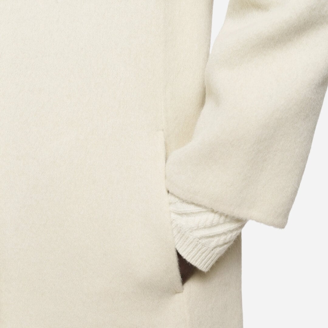 Yves Brushed Double Face Alpaca Coat - Affogato