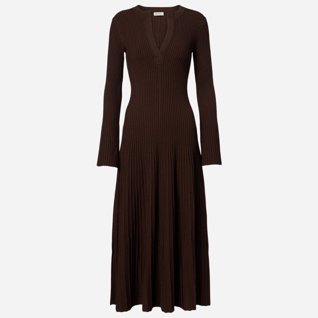 Genna Knit Midi Dress - Cocoa