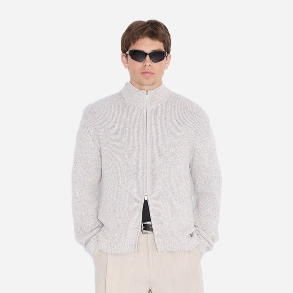 Atlantic Zip Cardigan - Blue Mix