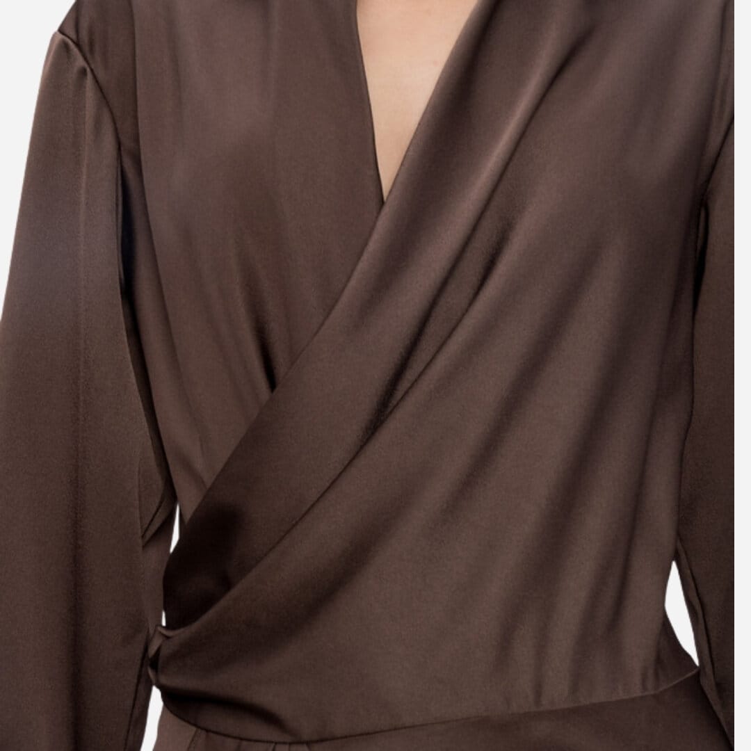 Talita Draped Midi Dress - Cocoa