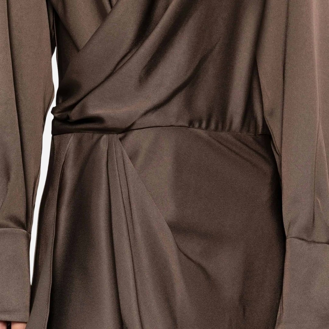 Talita Draped Midi Dress - Cocoa