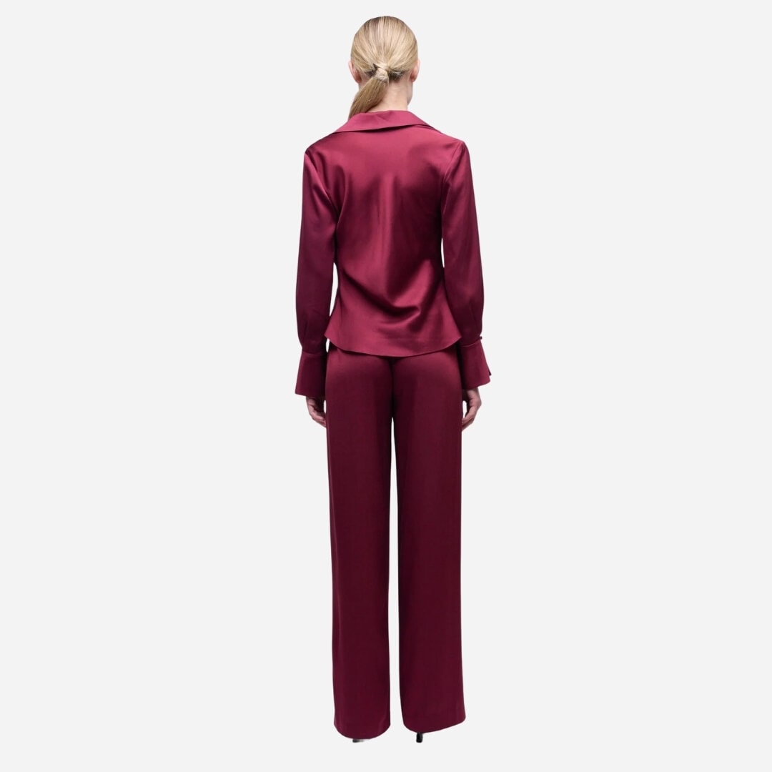 Symone Satin Top - Cranberry