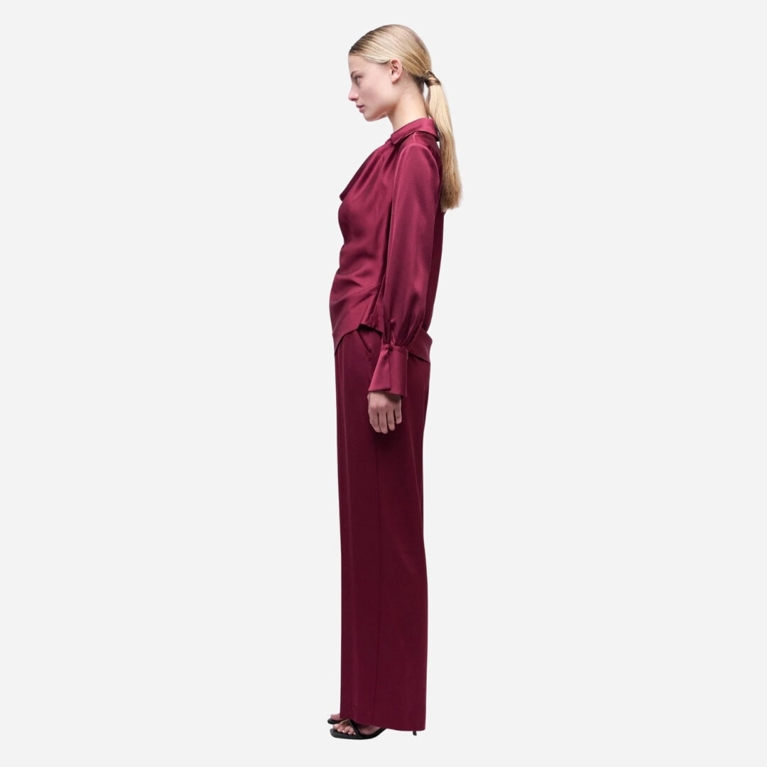 Symone Satin Top - Cranberry