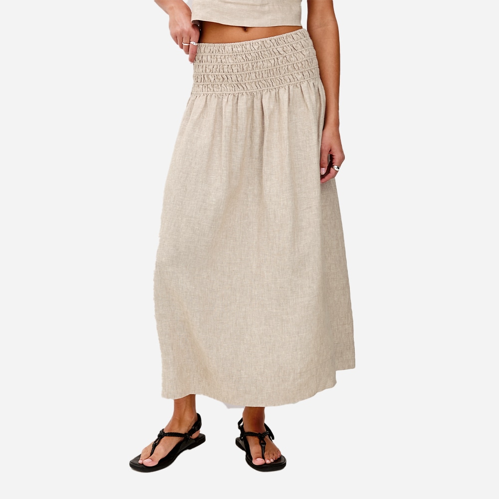 Alessa Skirt - Heathered Flax