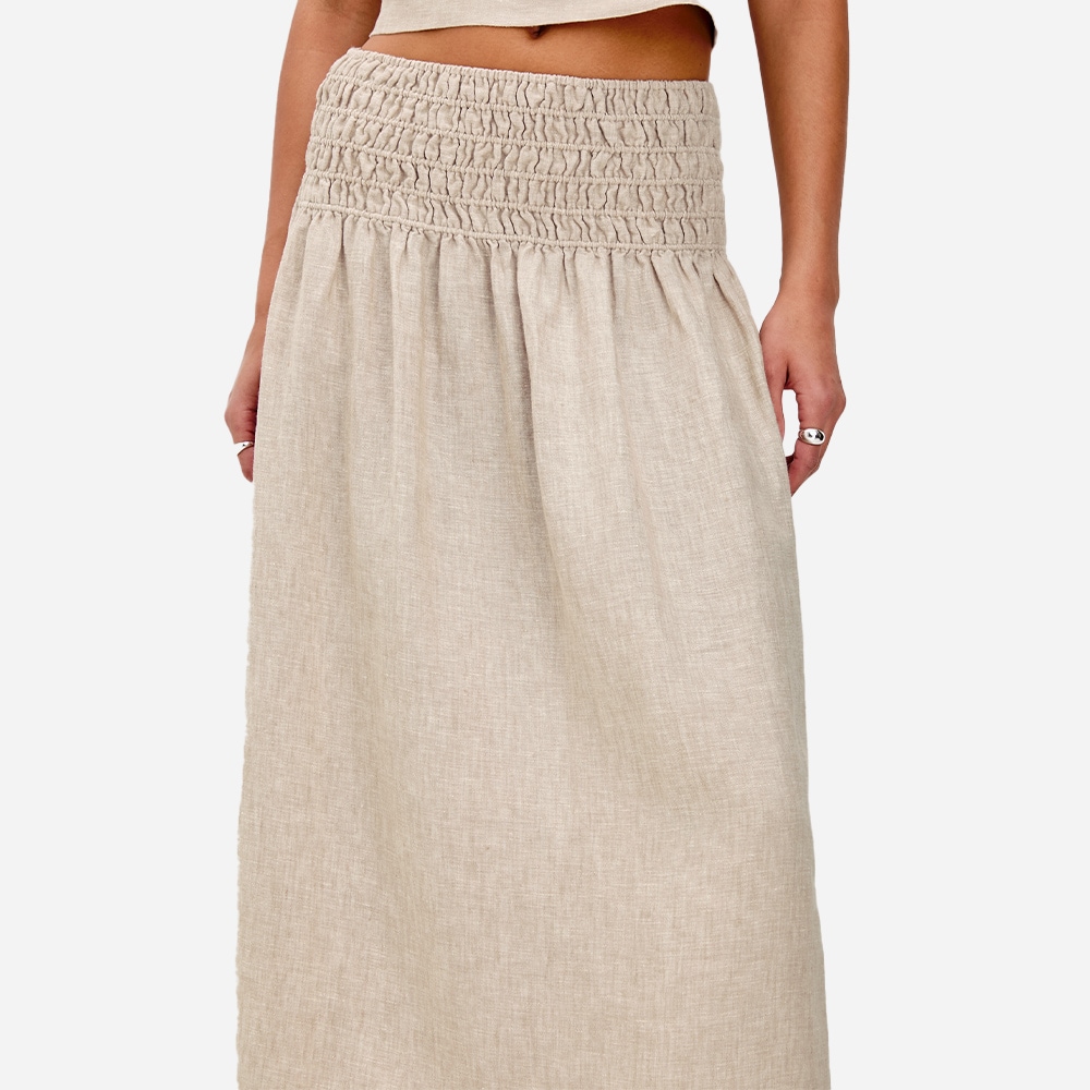 Alessa Skirt - Heathered Flax