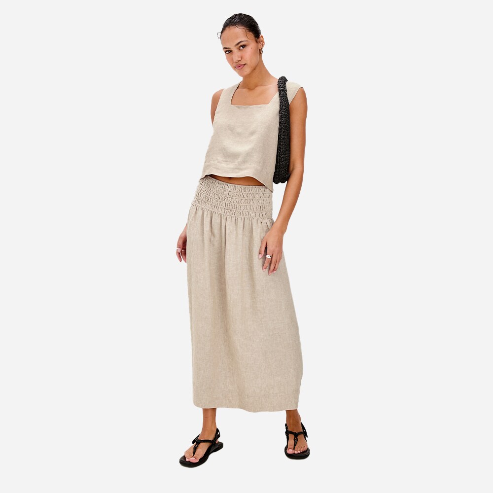 Alessa Skirt - Heathered Flax