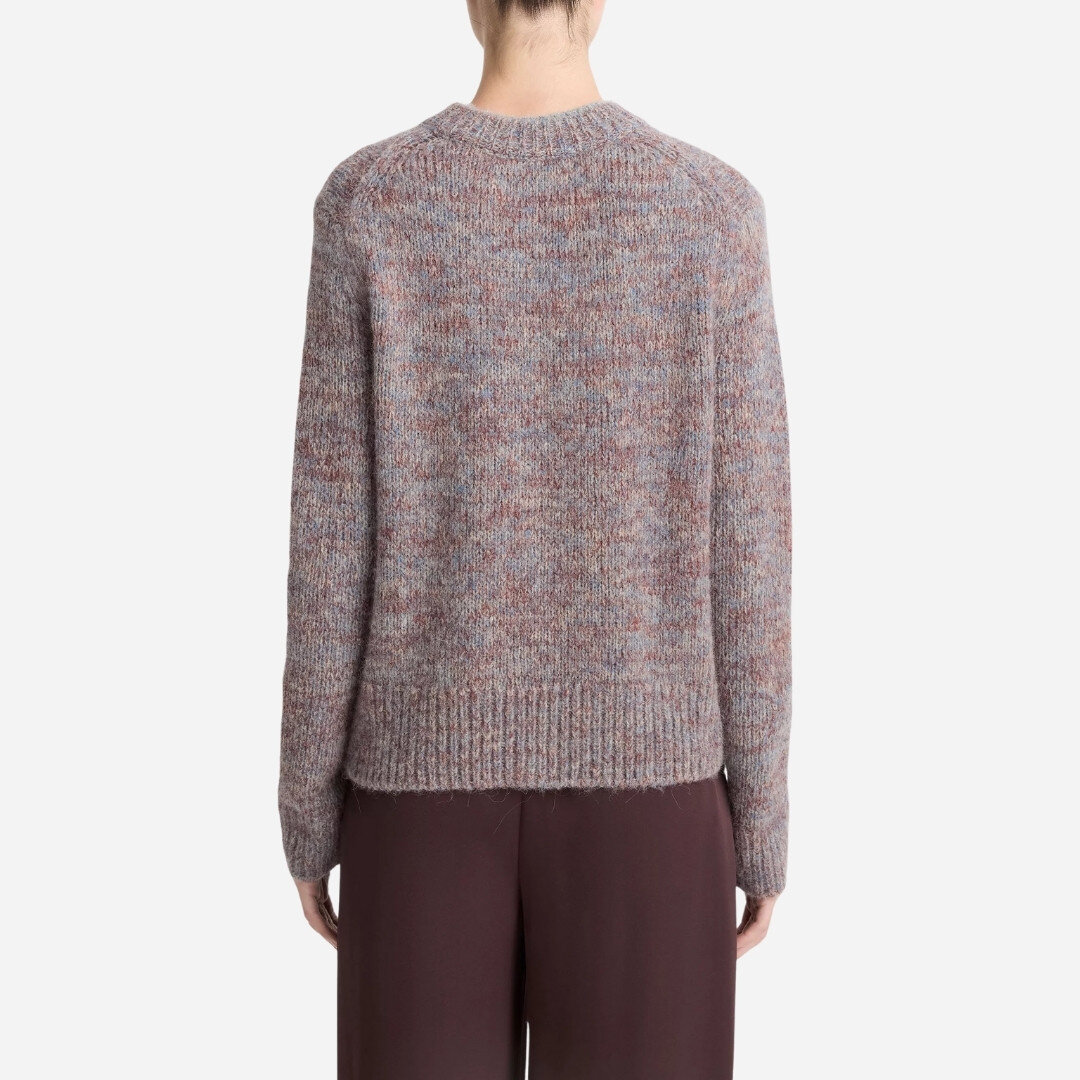 Marled Crew Neck Sweater - Cognac Combo