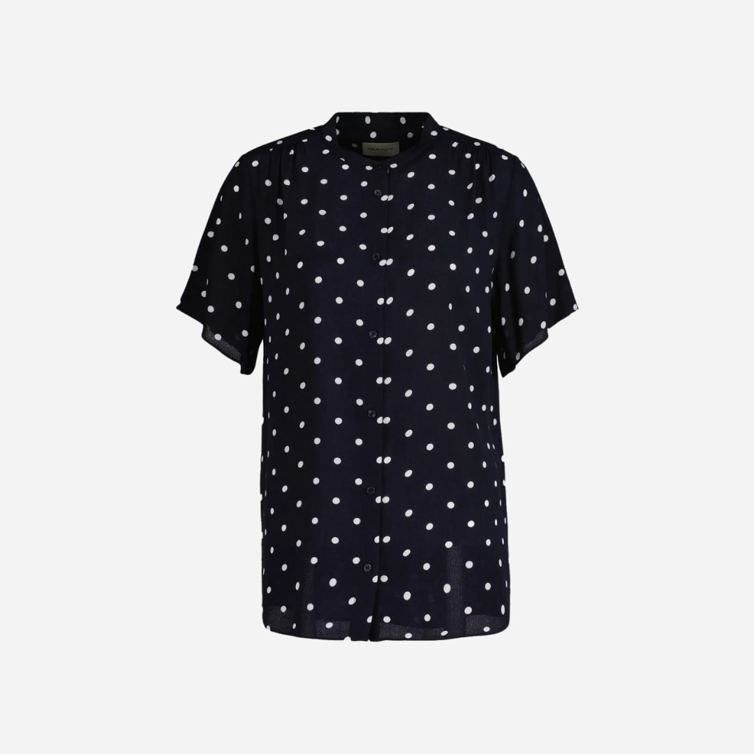 Reg Dot Print Blouse - Navy