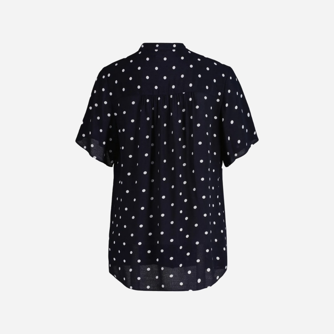 Reg Dot Print Blouse - Navy