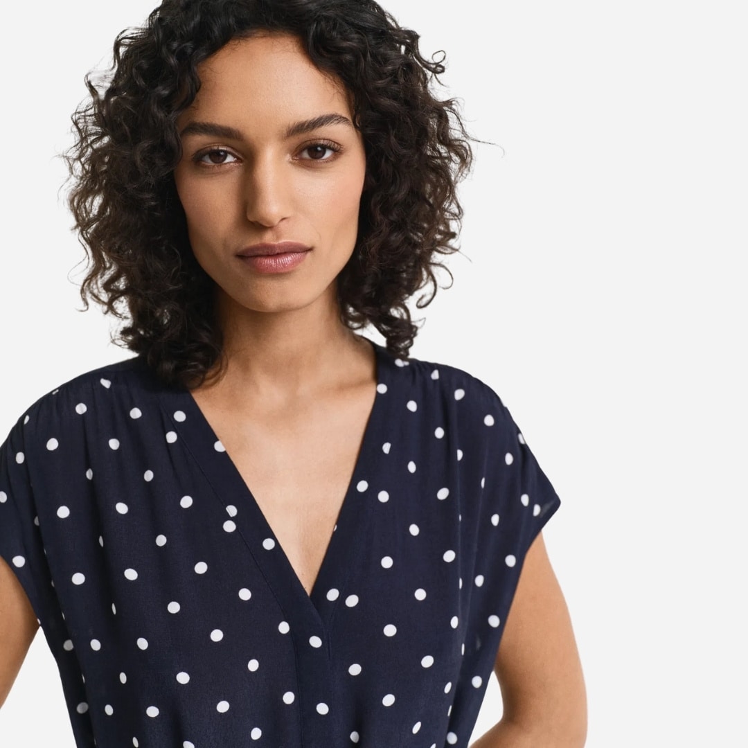 Rel Dot Print Caftan Dress - Navy