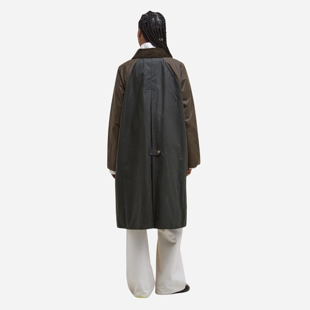 Evette Waxed Car Coat - Olive