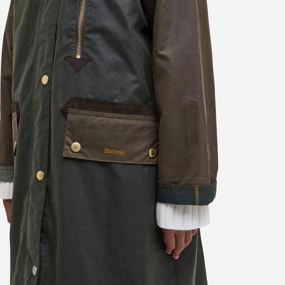 Evette Waxed Car Coat - Olive