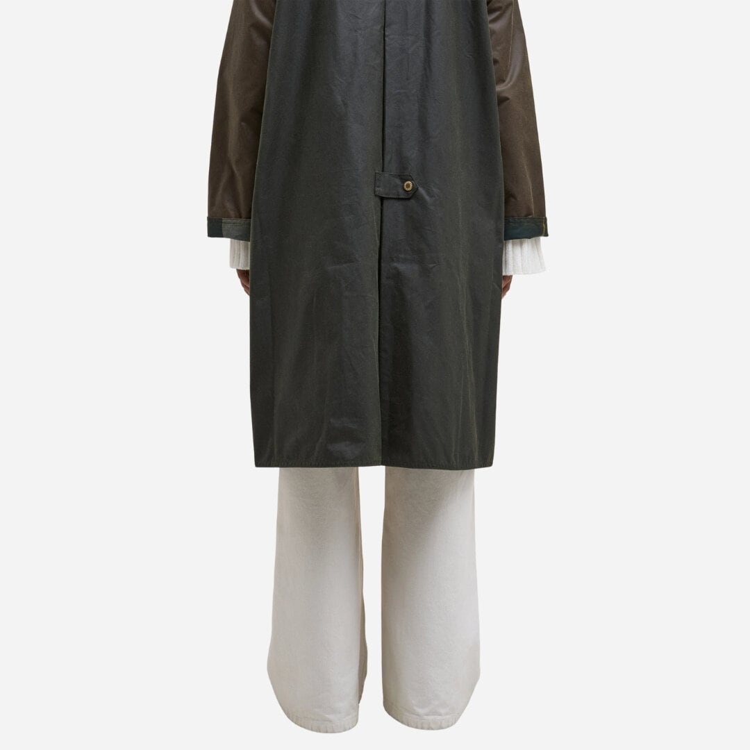 Evette Waxed Car Coat - Olive