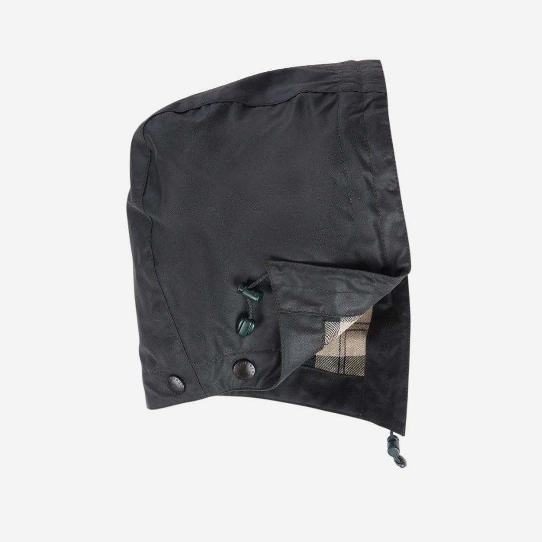 Waxed Cotton Hood - Sage
