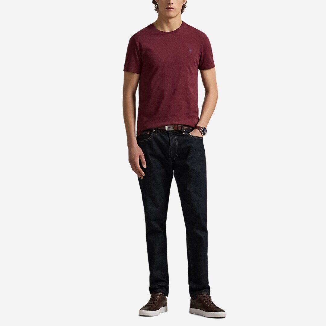 Custom Slim Fit Jersey Crewneck T-Shirt - Spring Wine Heather