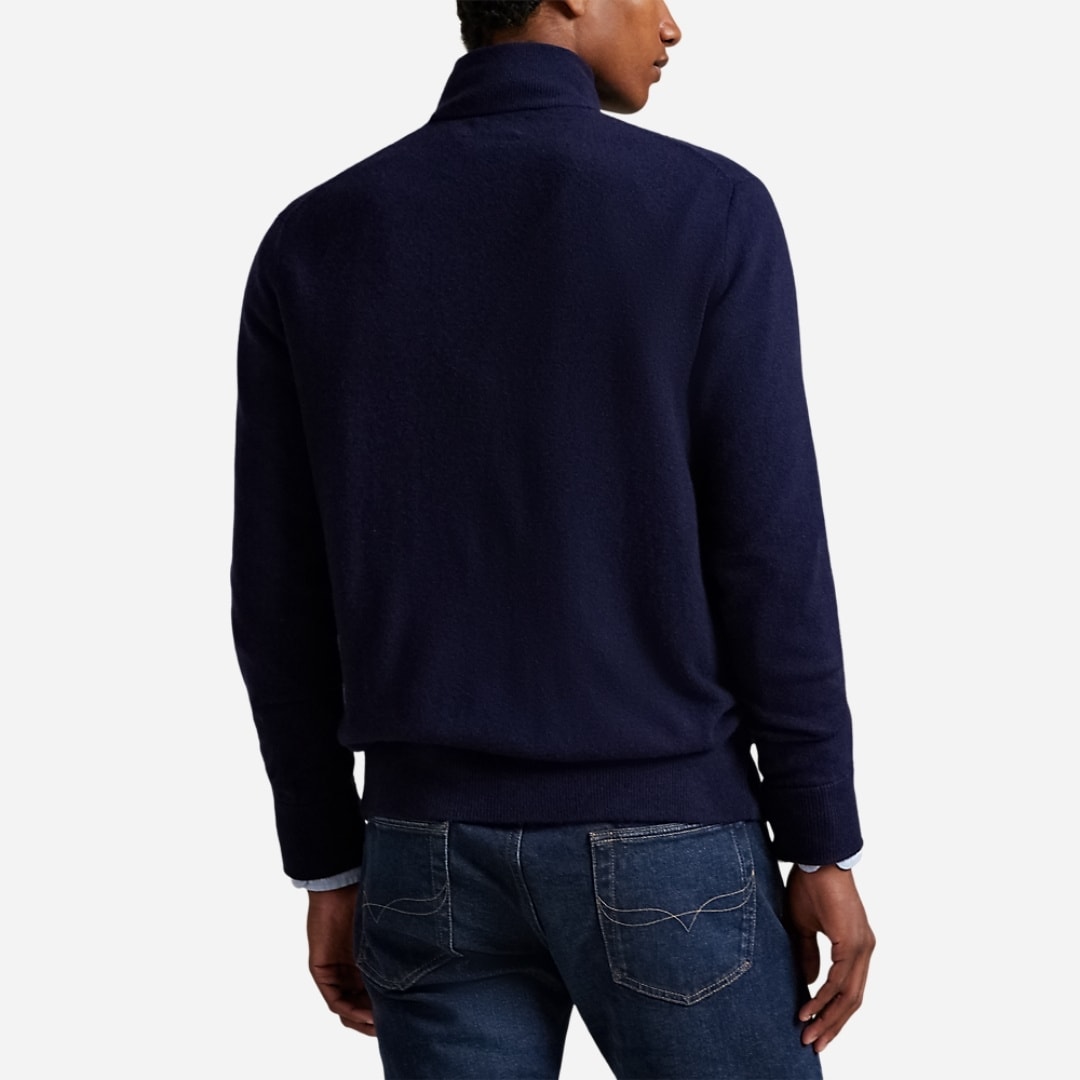Wool Full-Zip Sweater - Hunter Navy