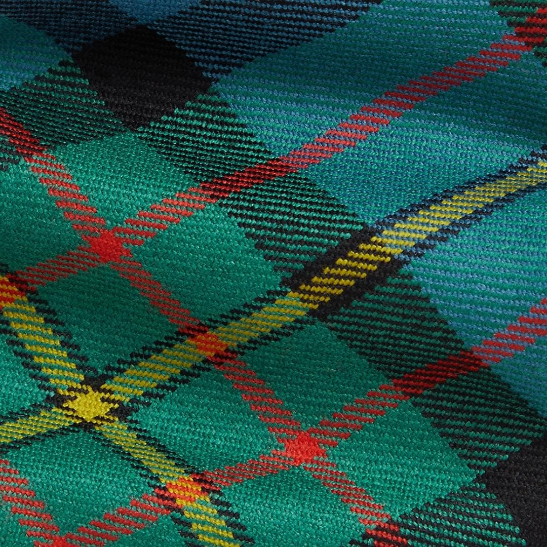 Vintage-Inspired Tartan Wool Tie - Blue/Green Multi