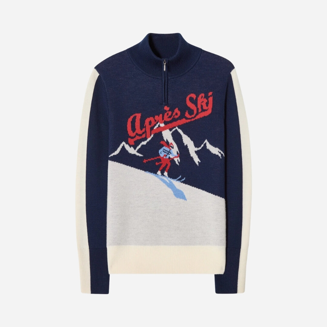 Afterski Zipup Sweater - Navy-Blue