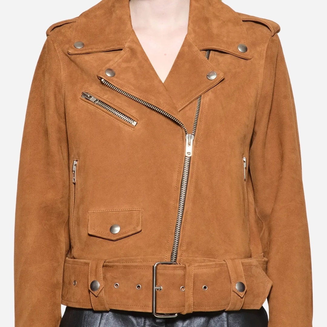 Icon Biker Jacket - Desert Tan Suede