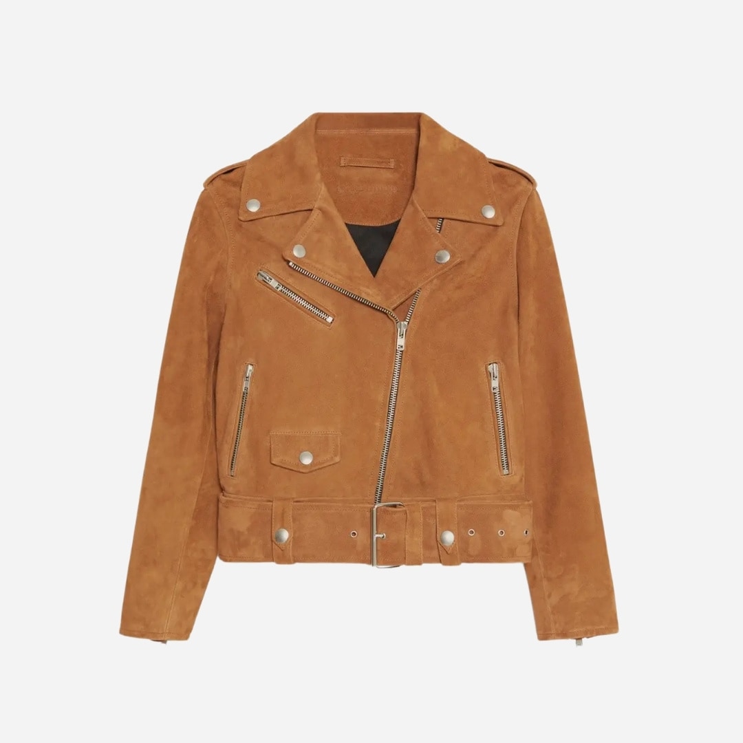 Icon Biker Jacket - Desert Tan Suede