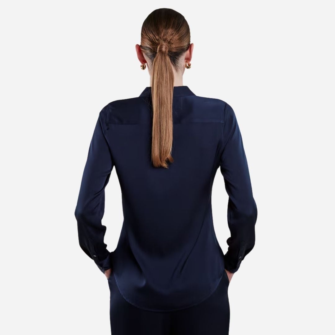 Susan Silk Shirt - Navy